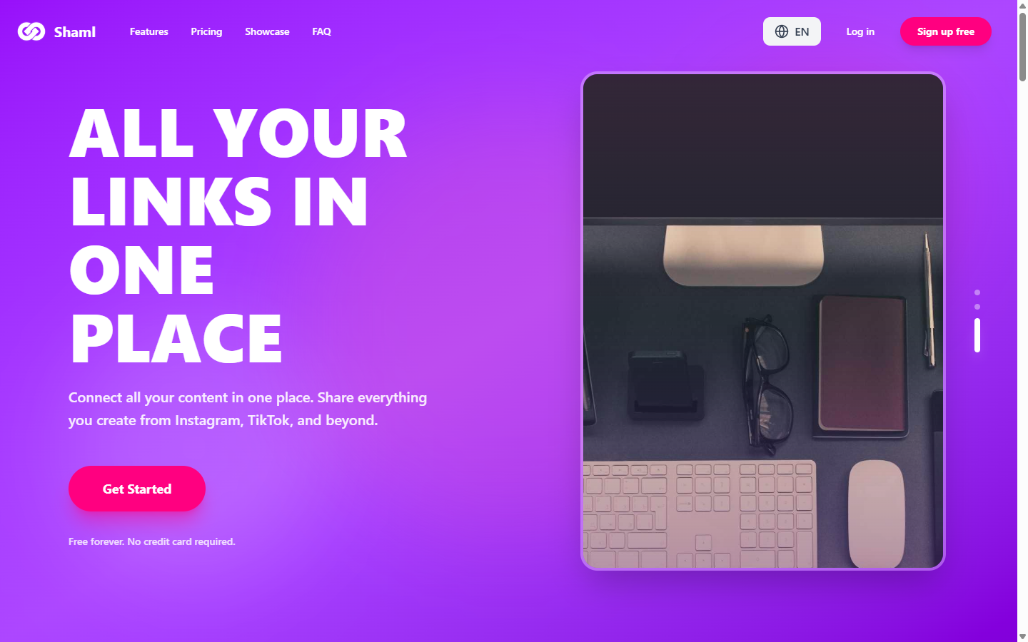 Shaml Link-in-Bio Homepage